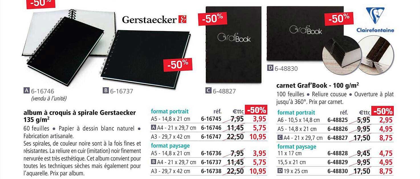 Album à Croquis à Spirale Gerstaecker, Carnet Graf'book