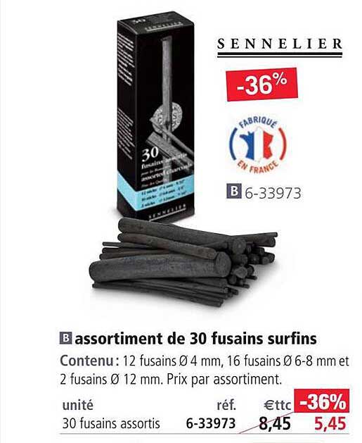 Assortiment De 30 Fusains Surfins