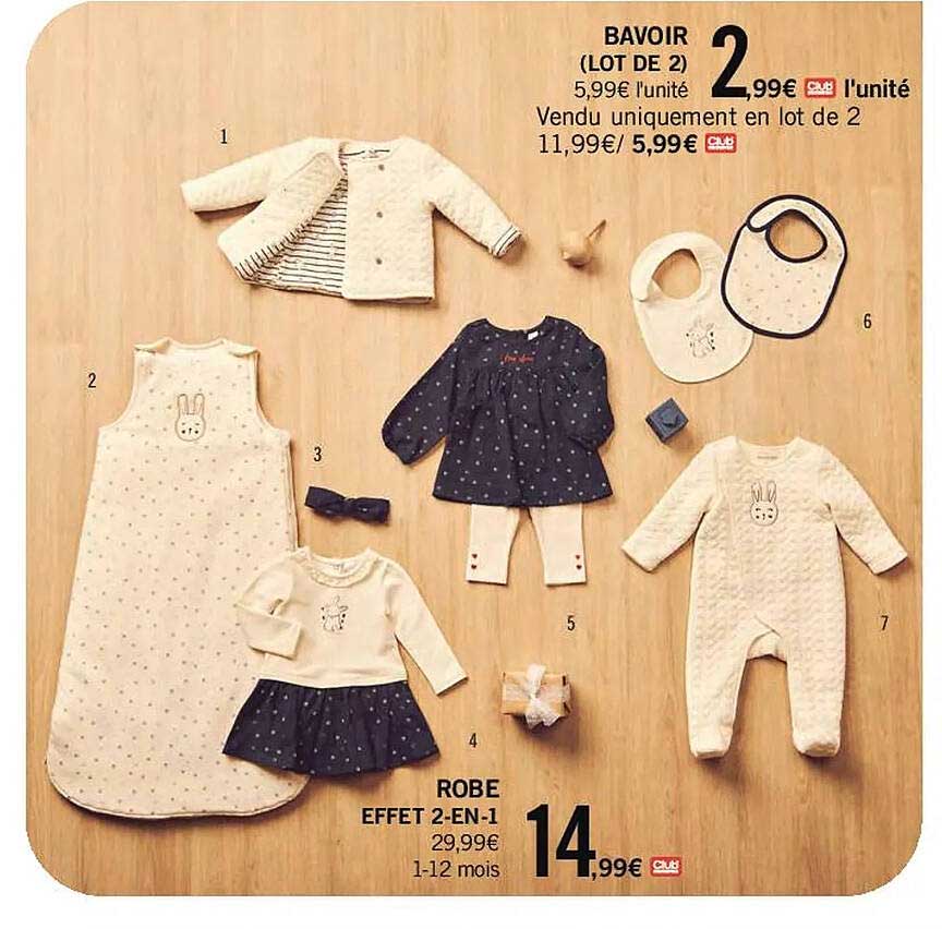 bavoir, robe effet 2-en-1