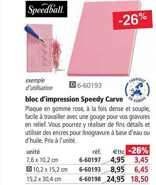 bloc d'impression speedy carve