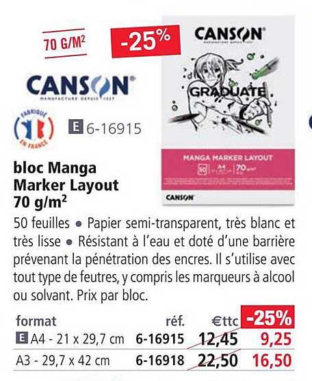 Bloc Manga Marker Layout Canson
