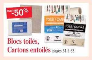blocs toilés, cartons entoilés