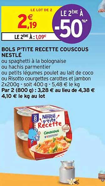 bols p'tite recette couscous nestlé