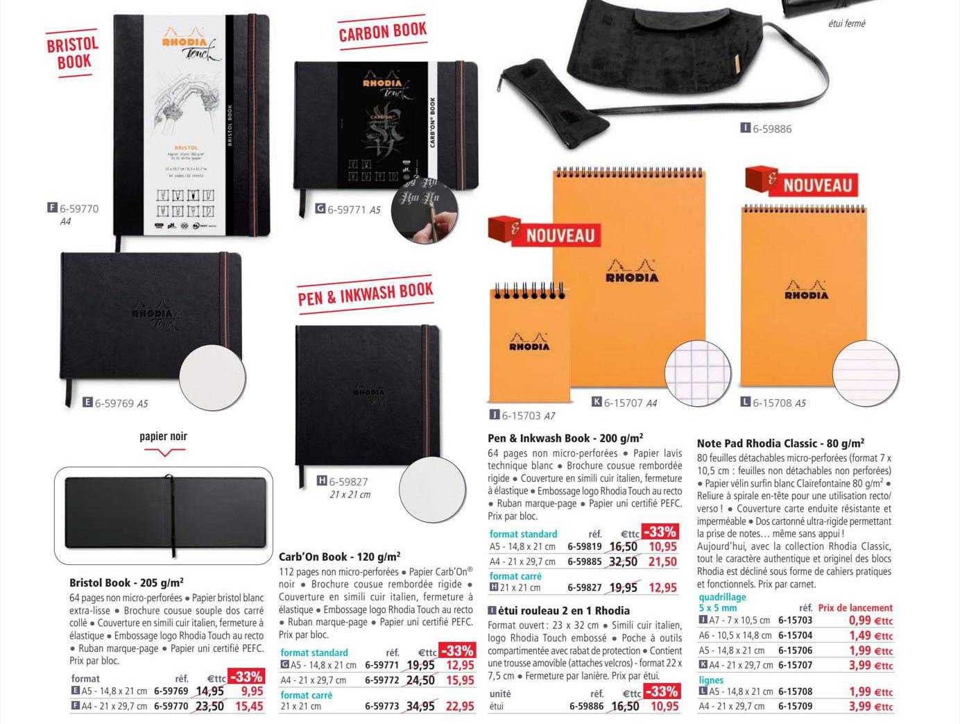 bristol book, carb'on book, pen & inkwash book, note pad rhodia classic