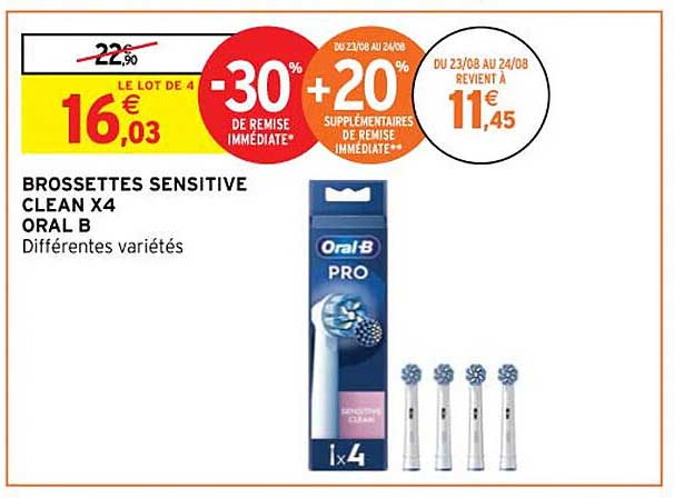 brossettes sensitive clean x 4 oral b