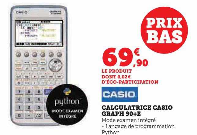 calculatrice casio graph 90+e