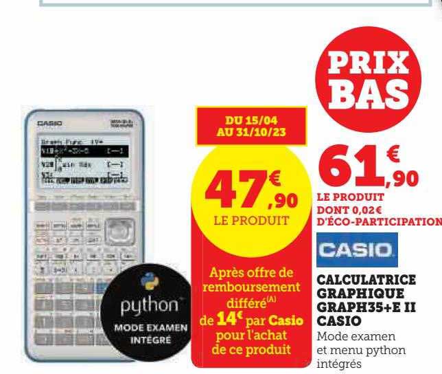 Calculatrice Graphique Graph35+e II Casio
