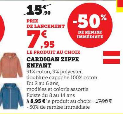 Cardigan Zippe Enfant