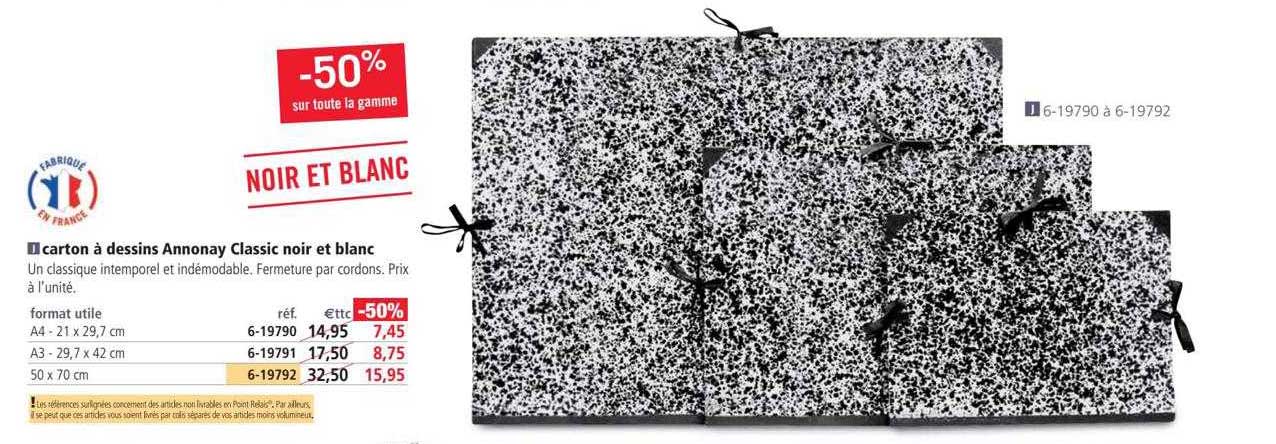 Carton à Dessins Annonay Classic Noir Et Blanc