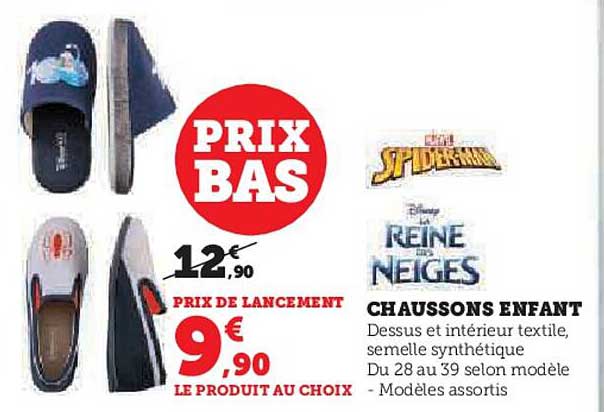 chaussons enfant spiderman, la reine des neiges