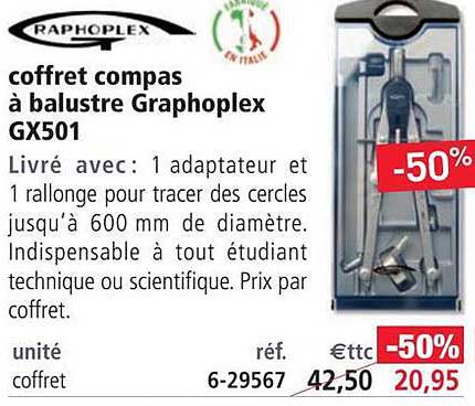 coffret compas à balustre graphoplex gx501