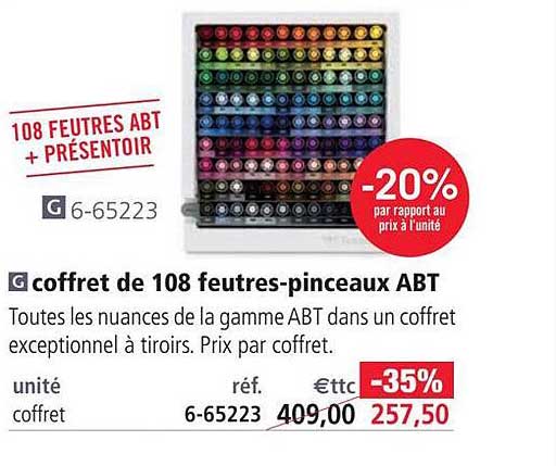 coffret de 108 feutres-pinceaux abt