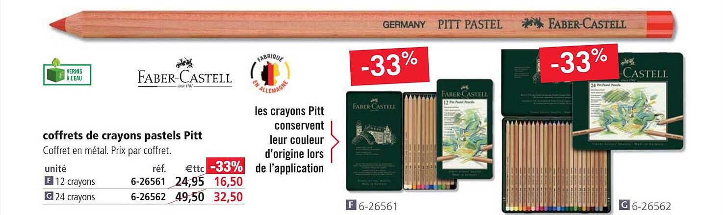 coffrets de crayons pastels pitt