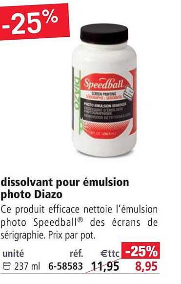 dissolvant pour émulsion photo diazo