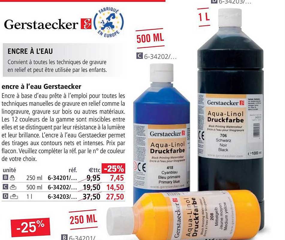 encre à l'eau gerstaecker