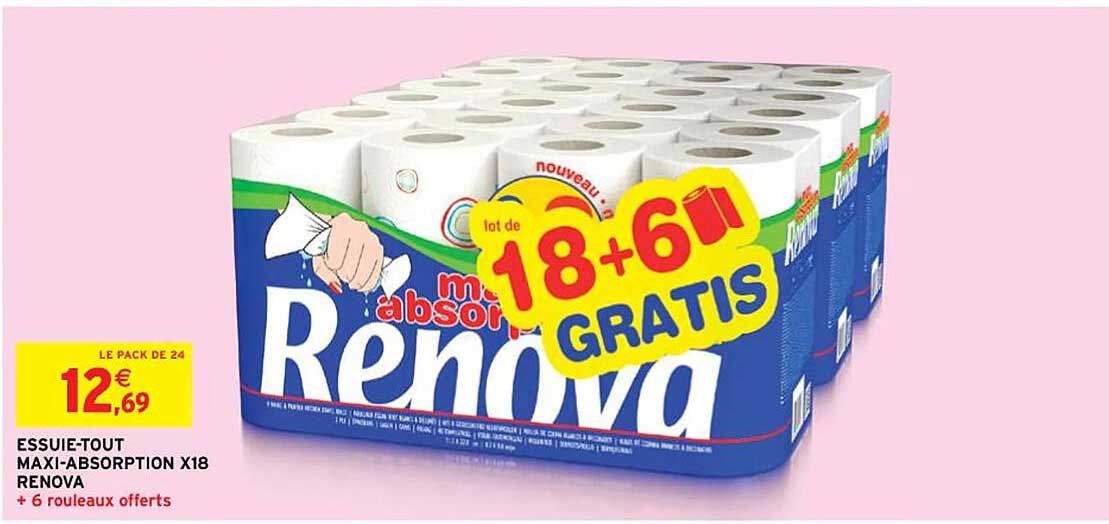 essuie-tout maxi-absorption x18 renova