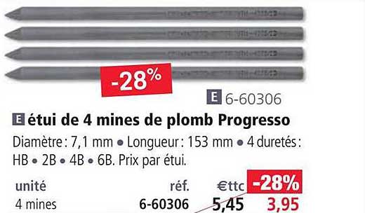 étui de 4 mines de plomb progresso