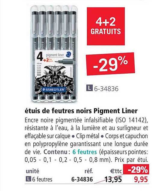 étuis De Feutres Noirs Pigment Liner