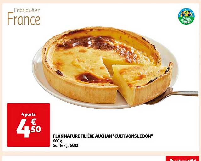 flan nature filière auchan "cultivons le bon"