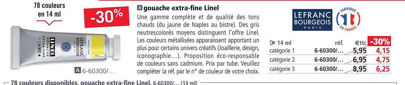 gouache extra-fine linel