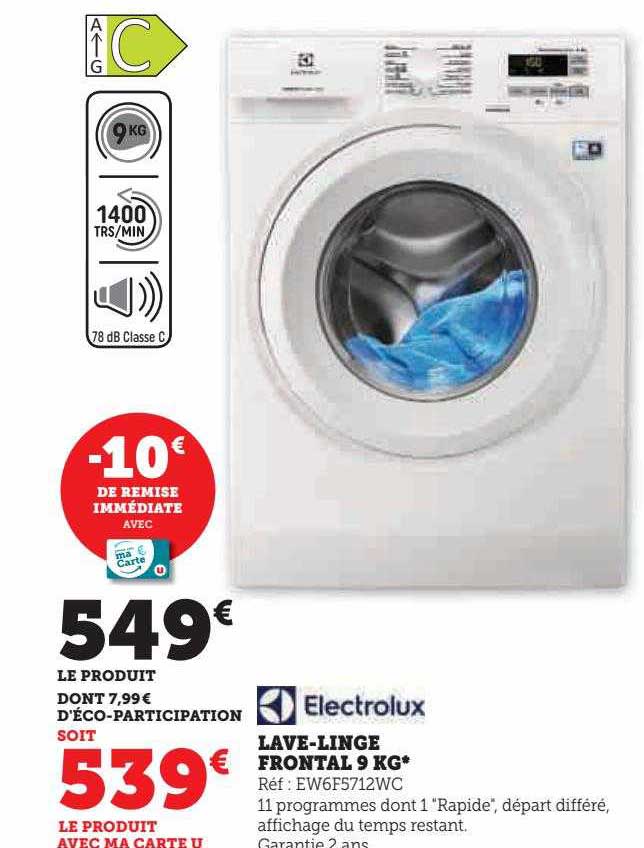 lave-linge frontal 9 kg electrolux