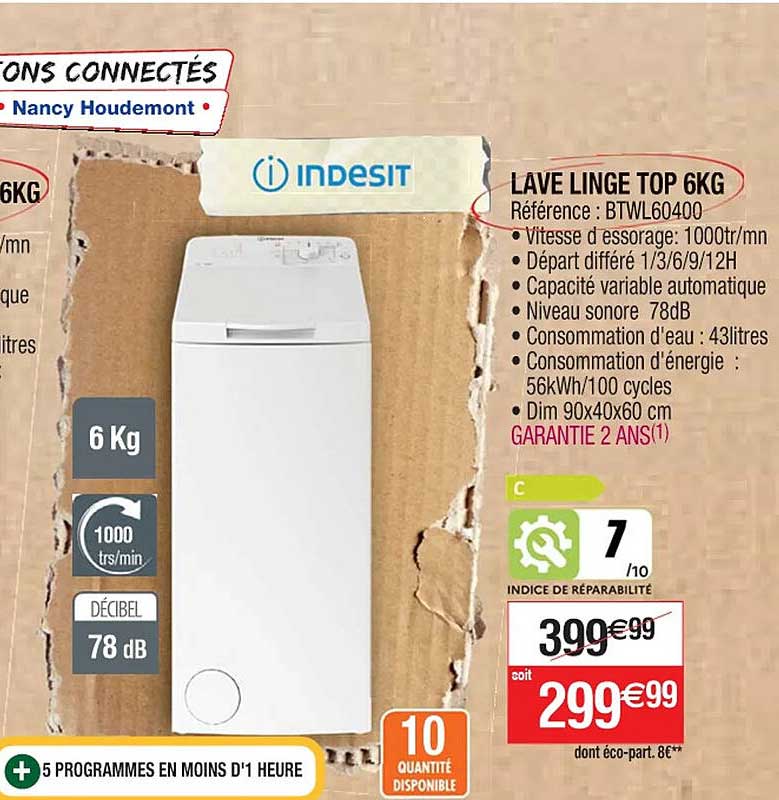 lave linge top 6 kg indesit