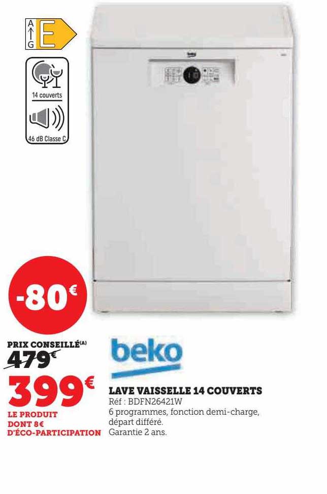 lave vaisselle 14 couverts beko