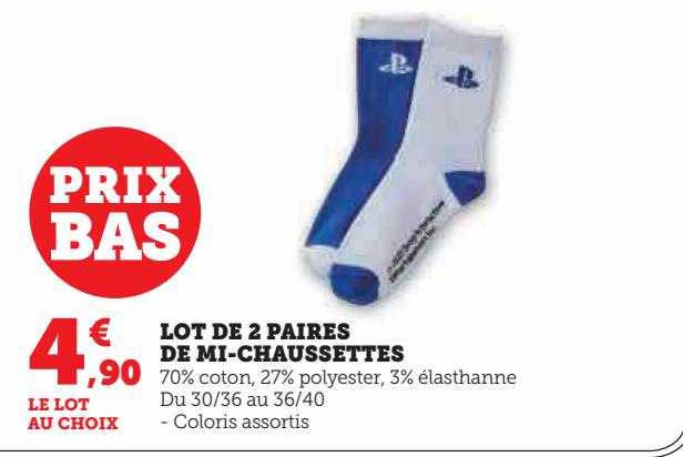 lot de 2 paires de mi-chaussettes