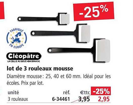 Lot De 3 Rouleaux Mousse Cléopâtre