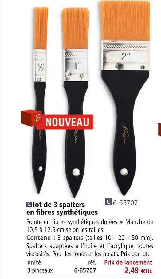 lot de 3 spalters en fibres synthétiques