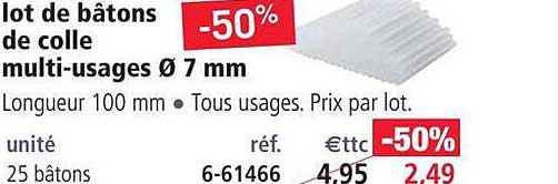 lot de bâtons de colle multi-usages ø 7mm
