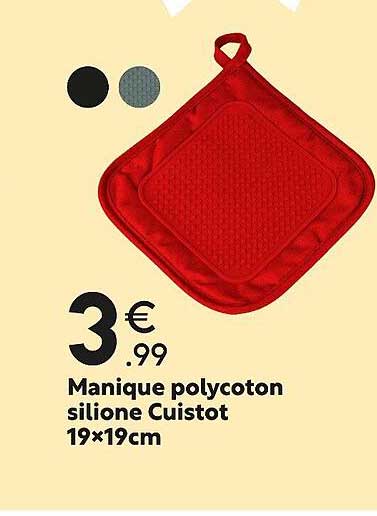Manique Polycoton Silione Cuistot 19 X 19 Cm