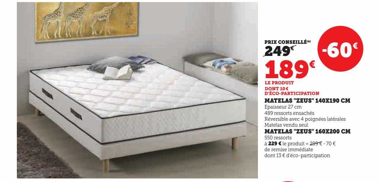 Matelas "zeus" 140 X 190 Cm | Matelas "zeus" 160 X 200 Cm