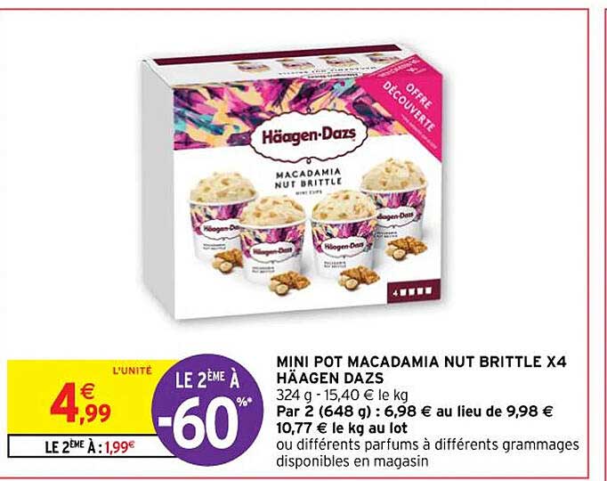 mini pot macadamia nut brittle x 4 häagen dazs