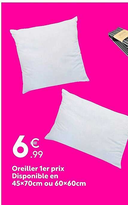 oreiller 1er prix disponible en 45 x 70 cm ou 60 x 60 cm