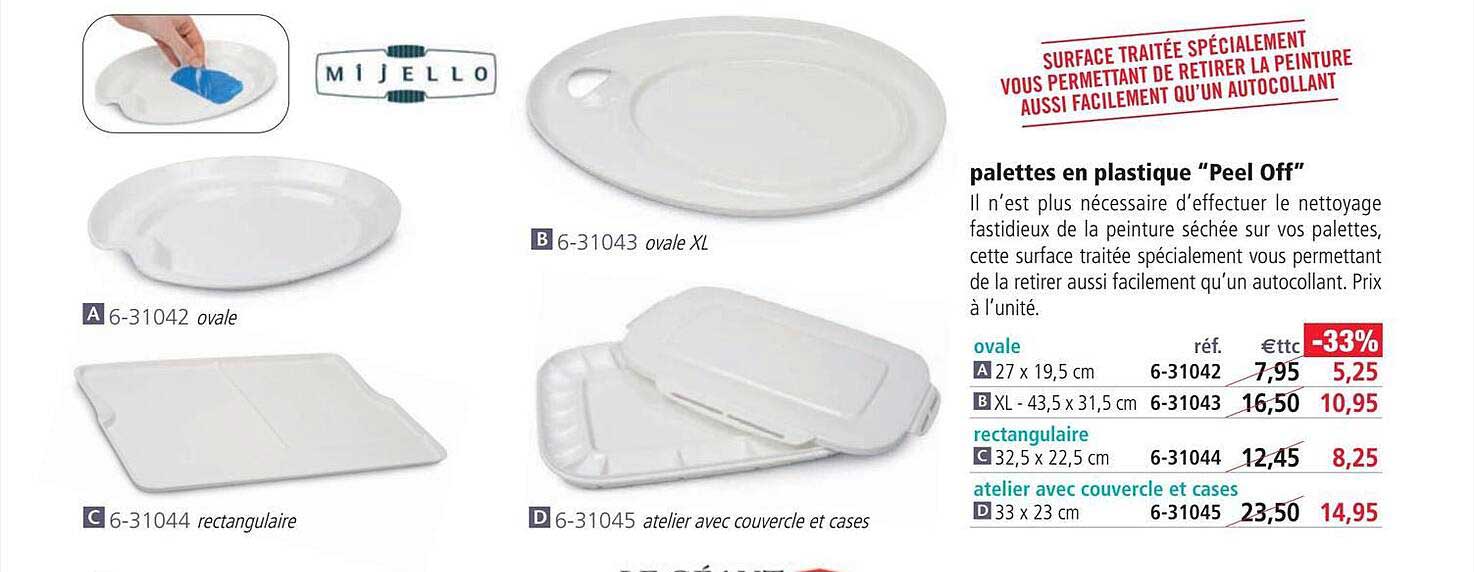 palettes en plastiques "peel off"