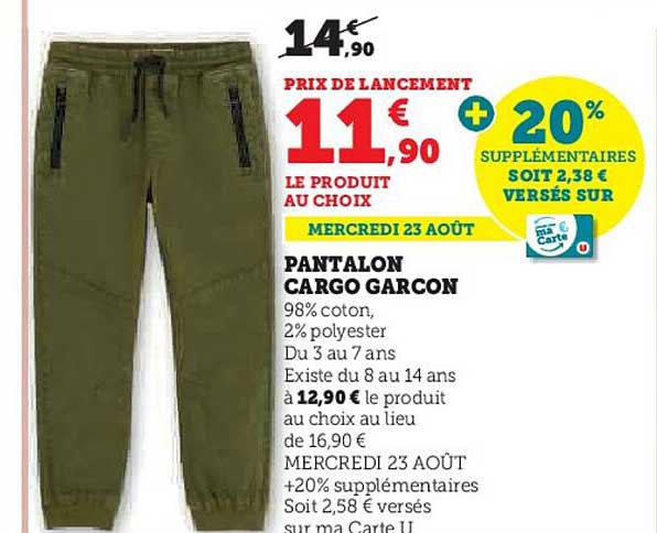 Pantalon Cargo Garçon