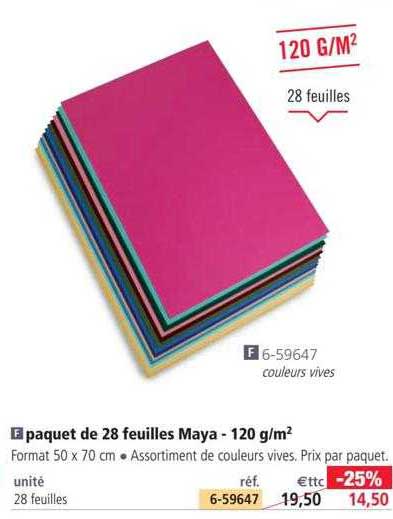 Paquet De 28 Feuilles Maya