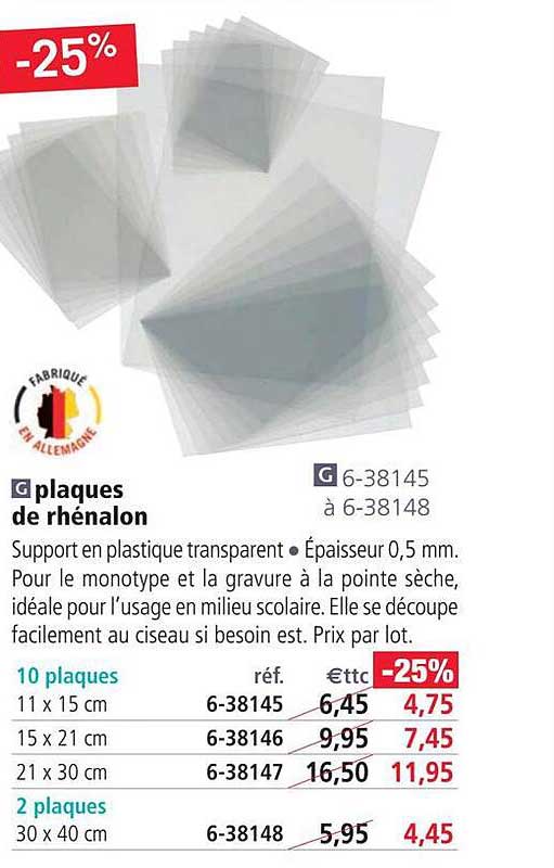 Plaques De Rhénalon