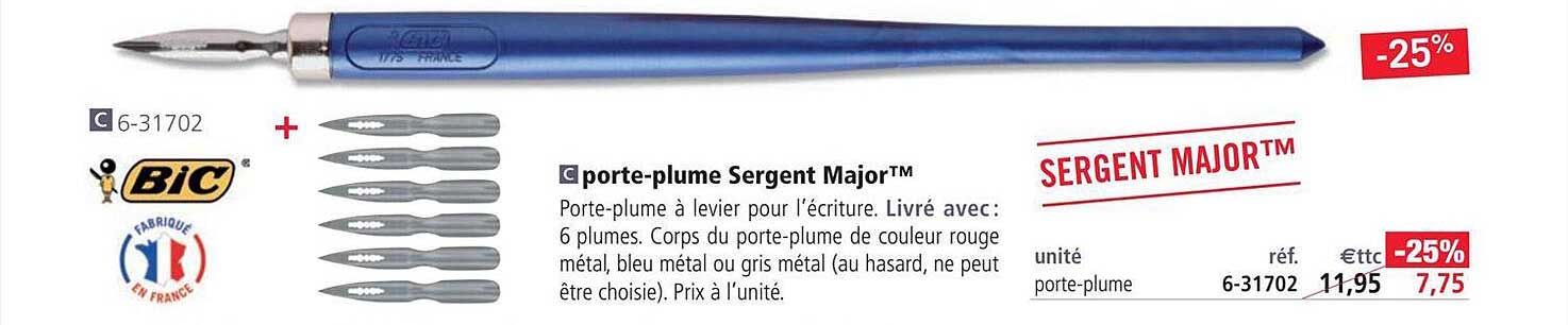 porte-plume sergent major bic