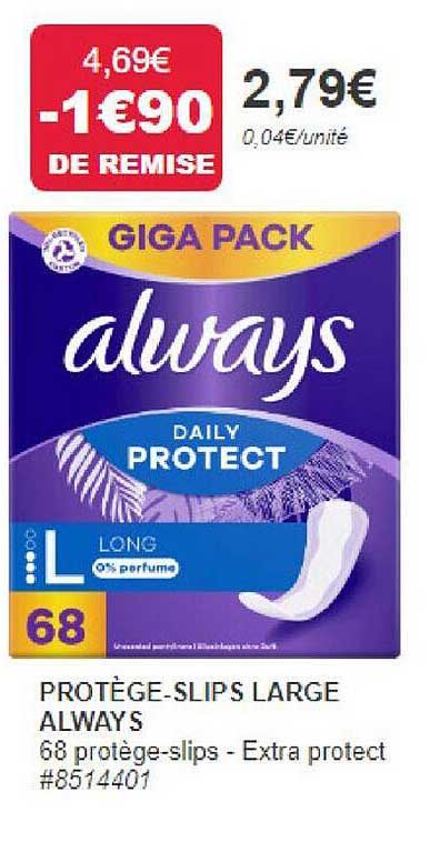 protège-slips large always