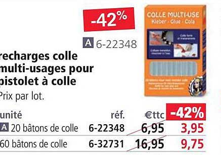 recharges colle multi-usages pour pistolet à colle