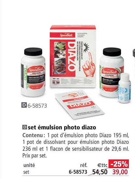 set émulsion photo diazo