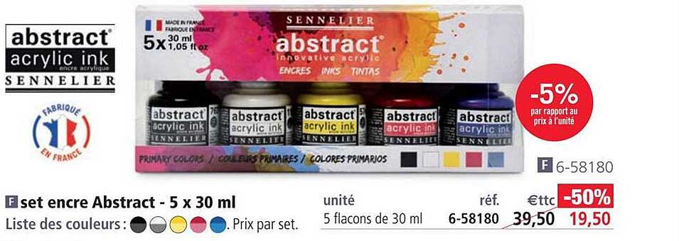 set encre abstract - 5 x 30ml