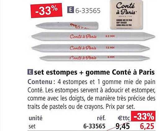 Set Estompes + Gomme Conté à Paris