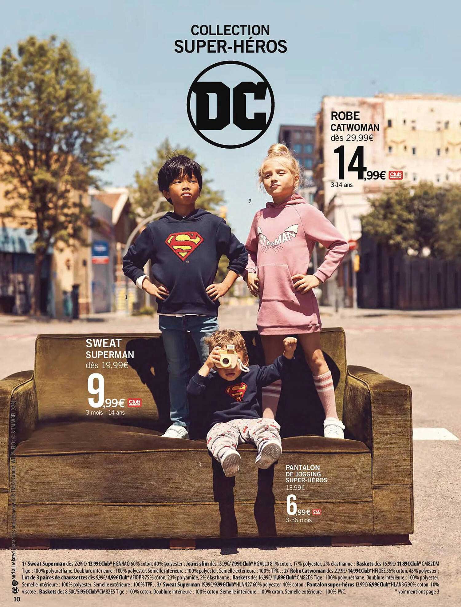 sweat superman, pantalon de jogging super-héros, robe catwoman