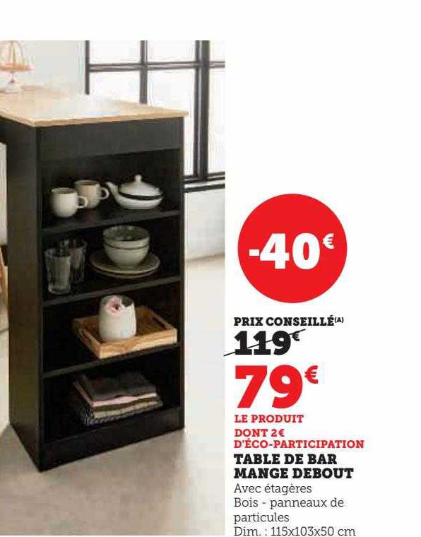 table de bar mange debout