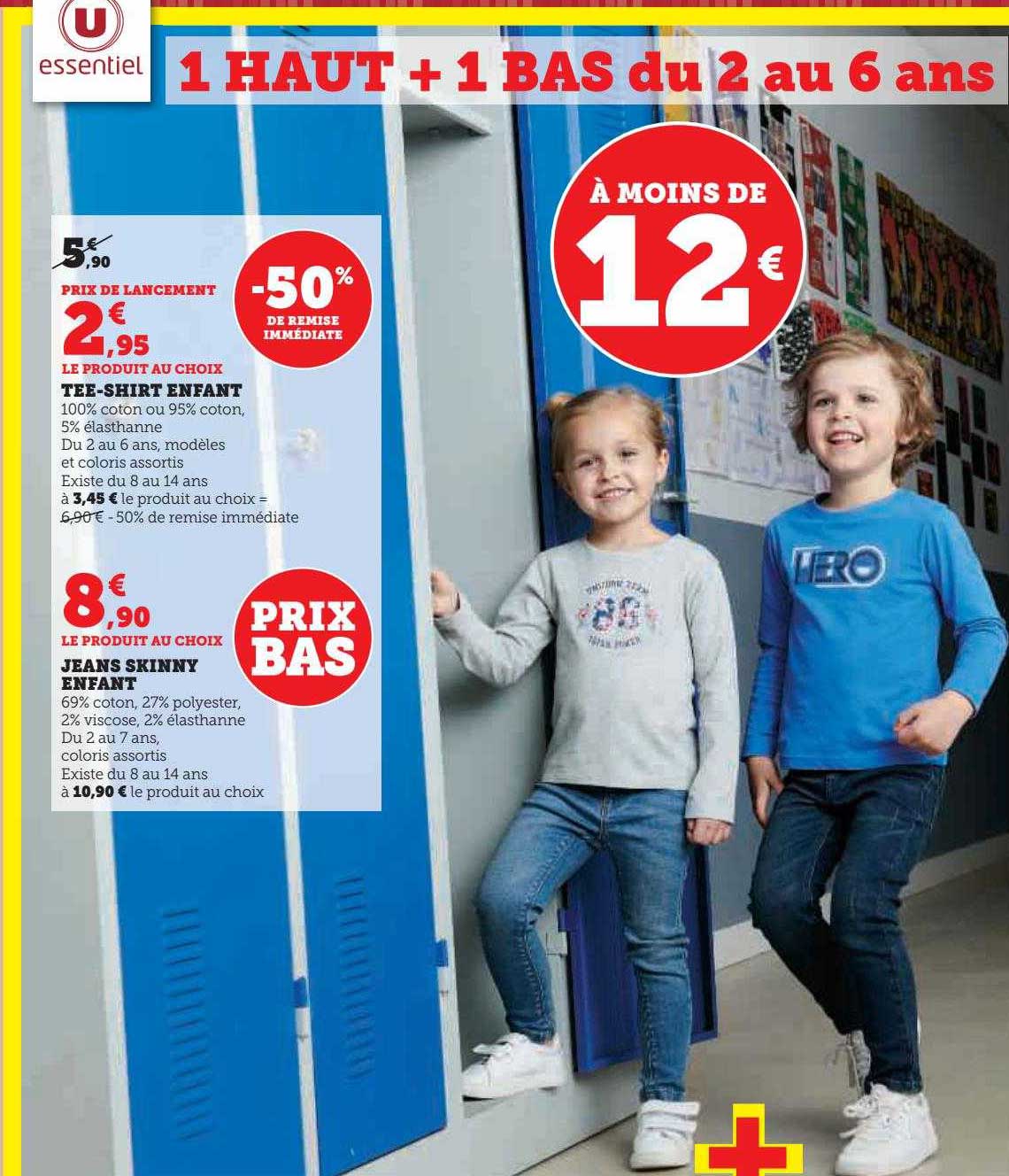 tee-shirt enfant, jeans skinny enfant