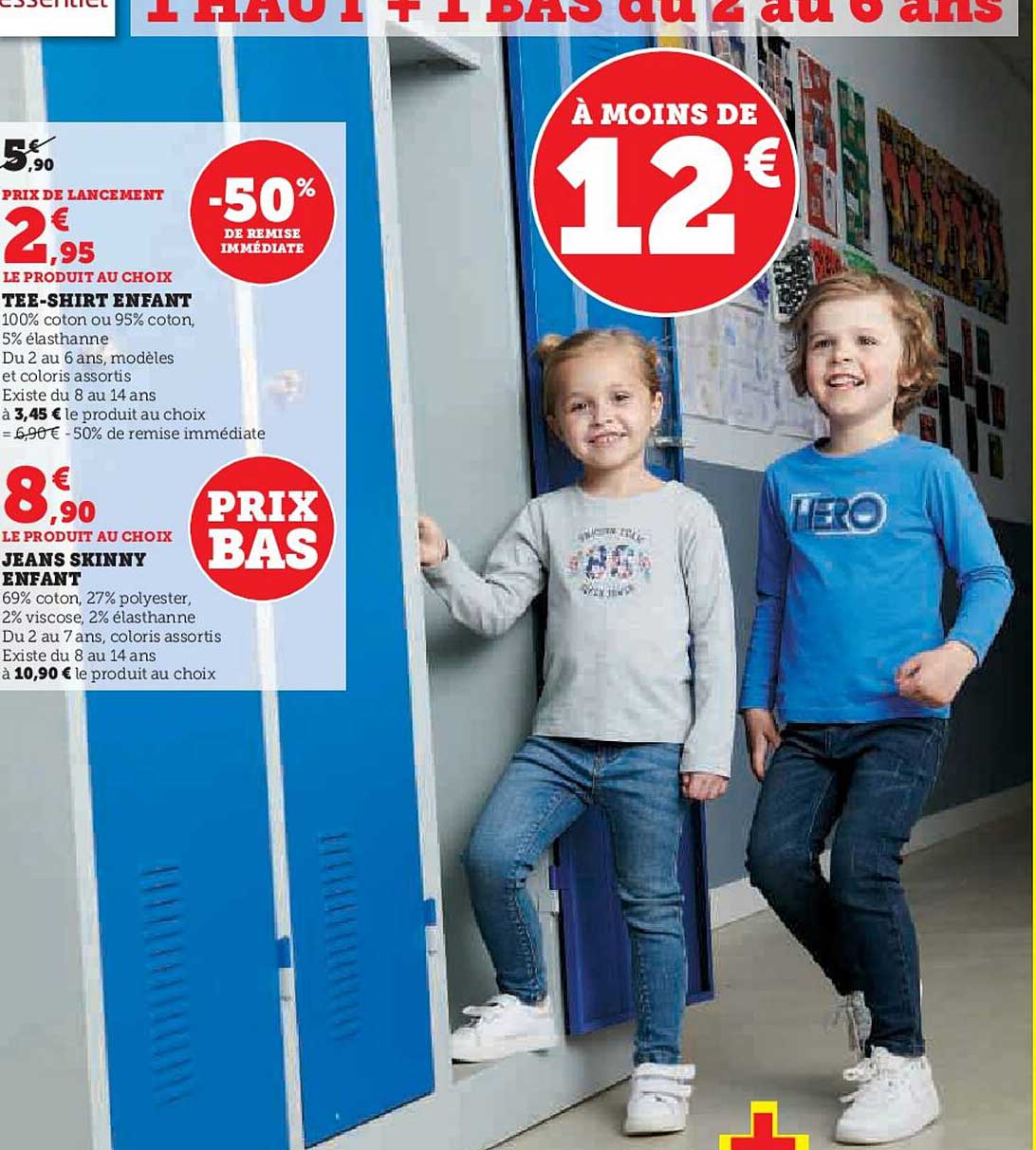 tee-shirt enfant, jeans skinny enfant