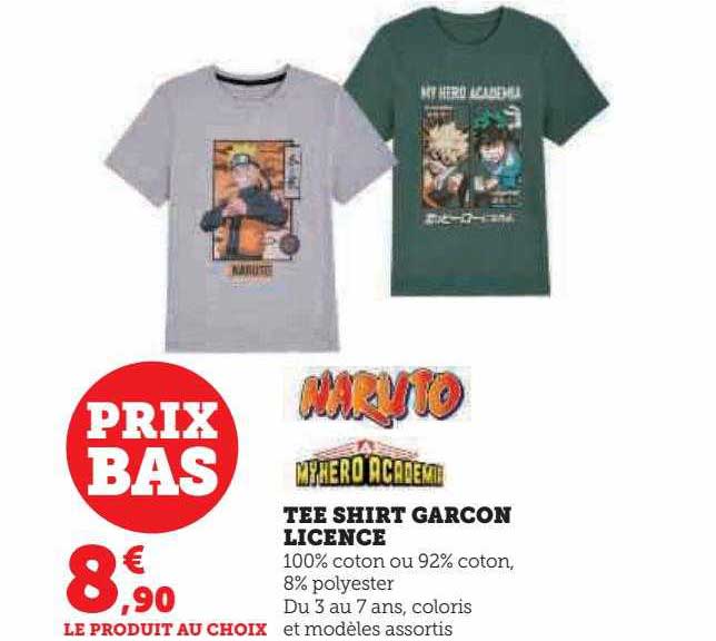 tee-shirt garçon licence naruto